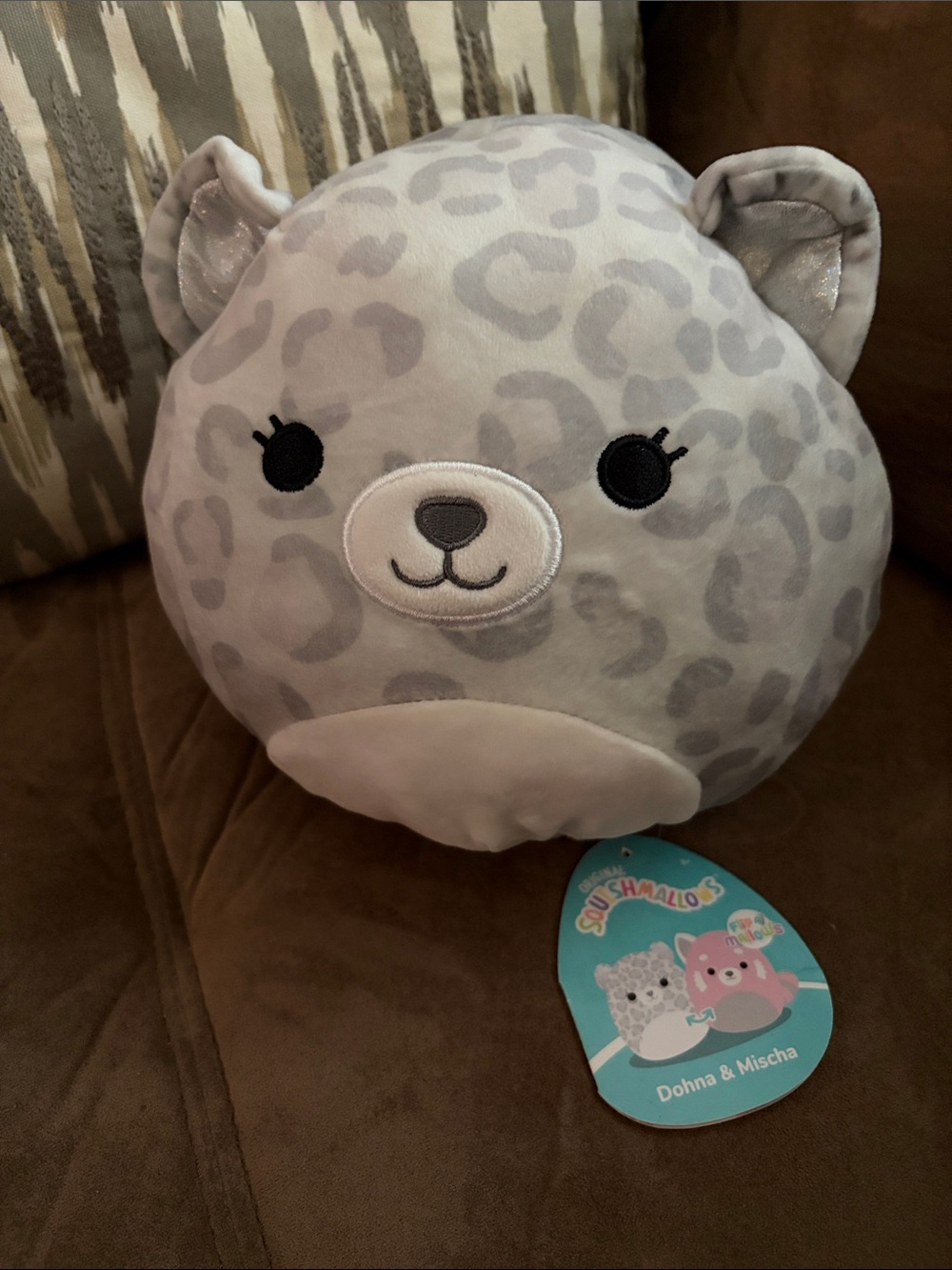 Squishmallows Flip A Mallows Gray Leopard Print Plush /pink plush Dohna & Mischa